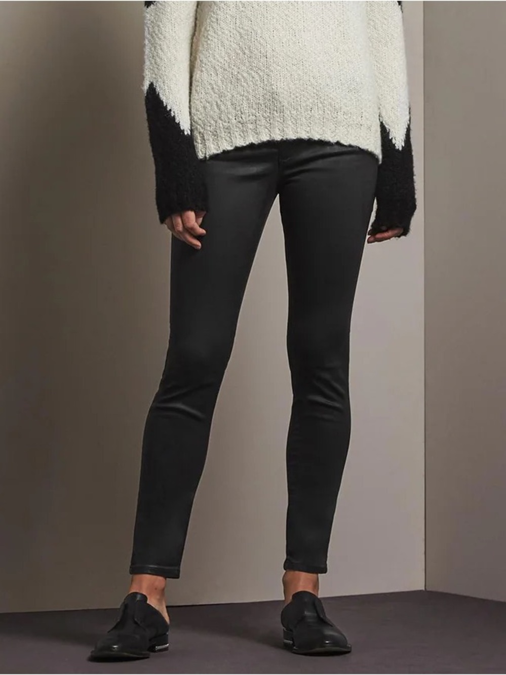 AG Jeans The Leatherette Super Skinny Black Legging Ankle Adriano Goldschmied